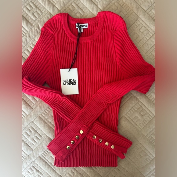 NWT Solid & Striped - The Landman Sweater (Fiery Red) - Picture 7 of 12